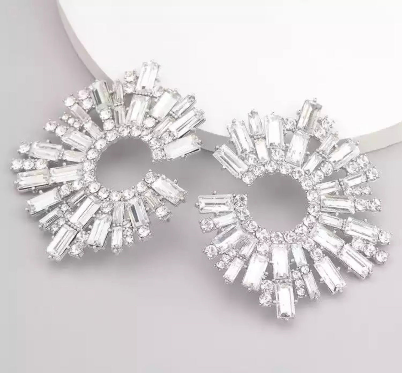 JCEarrings (Rhinestone XXL disks)-160-CL