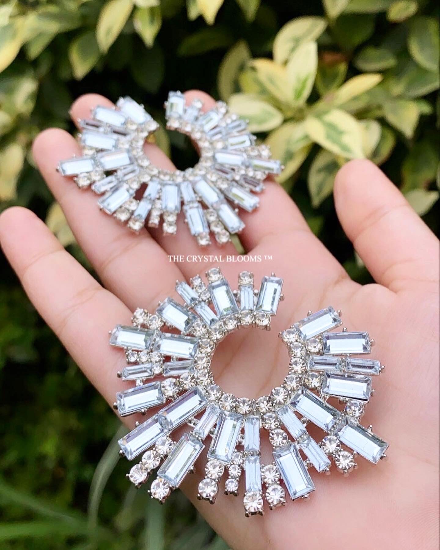 JCEarrings (Rhinestone XXL disks)-160-CL