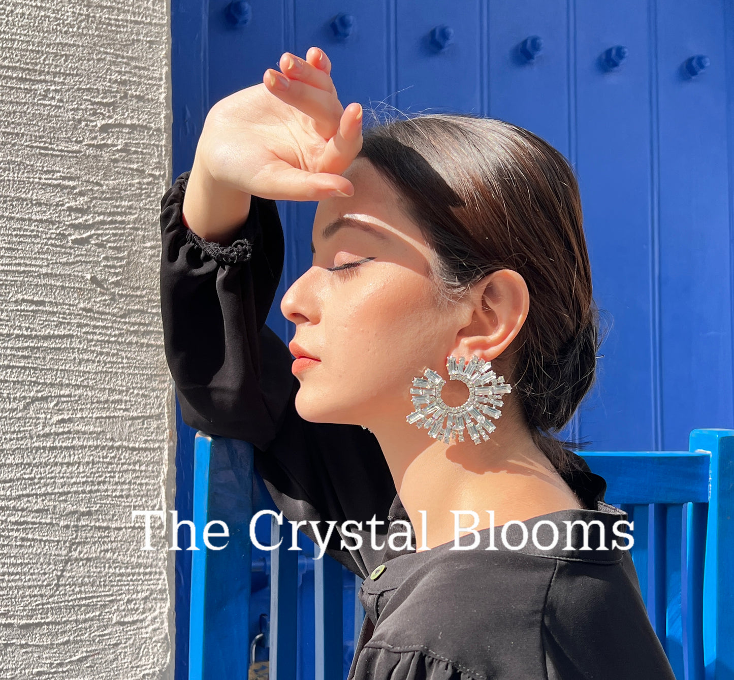 JCEarrings (Rhinestone XXL disks)-160-CL