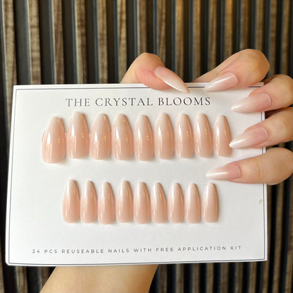 Nails-603-Medium Length Almond nails- Free 24 pc Sticker Sheet  included