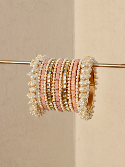 Celeste Pearlé Bangle Set-2-Baby Pink