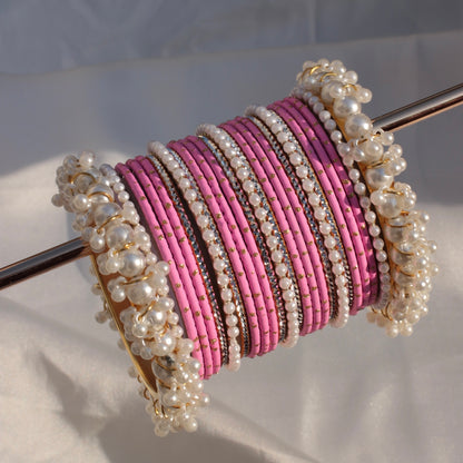 Rian Bangle Set-Barbie Pink