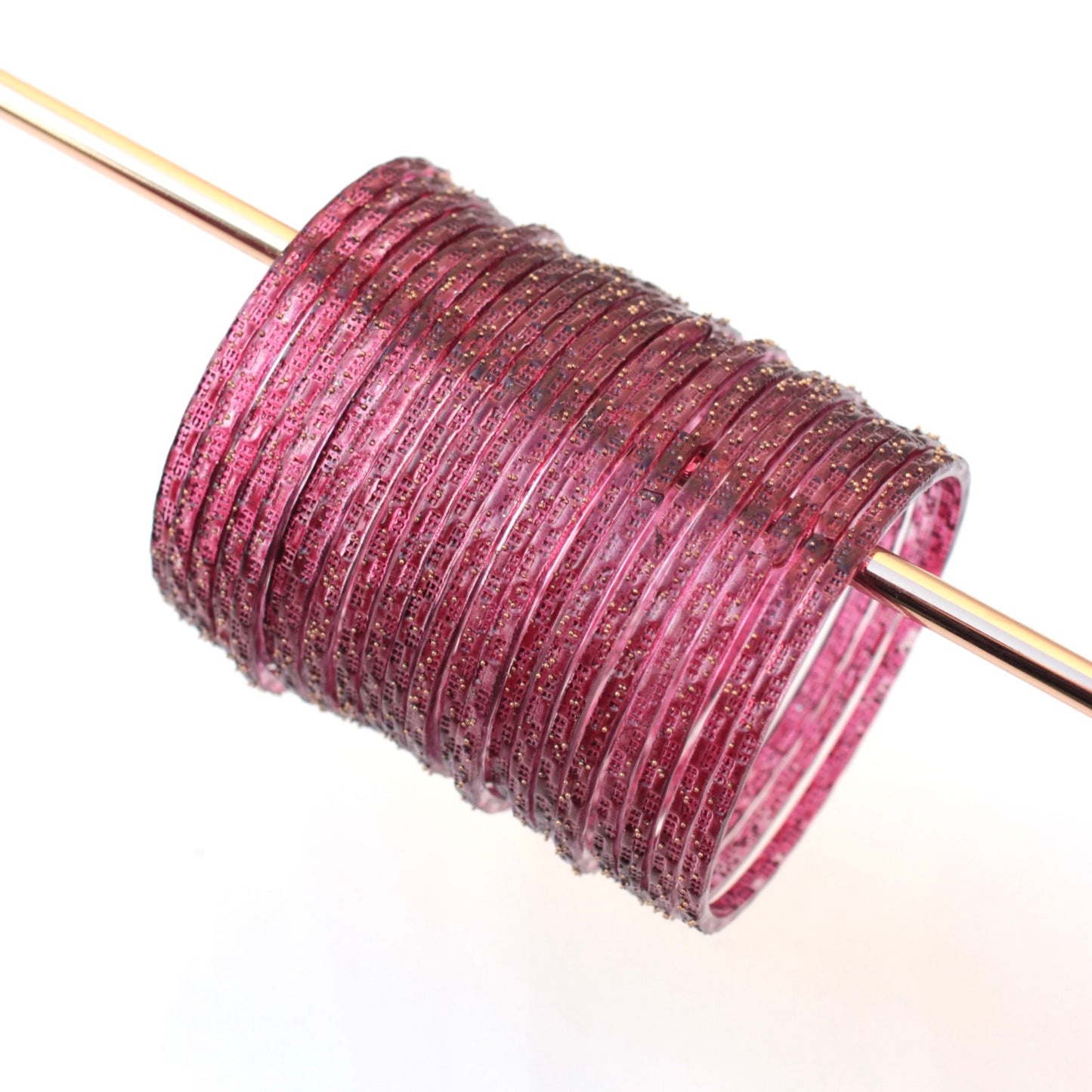 Rains- Viral Handmade Glass Bangles-Burgundy Pink- #37