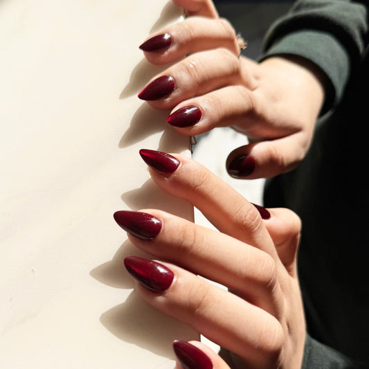 Nails-2066- Almond cateye nails- Free 24 -pc Sticker Sheet  included