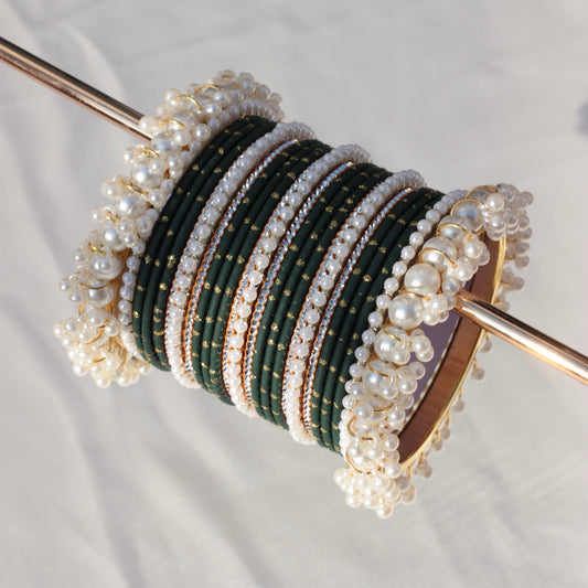 Rian Bangle Set-Dark Green