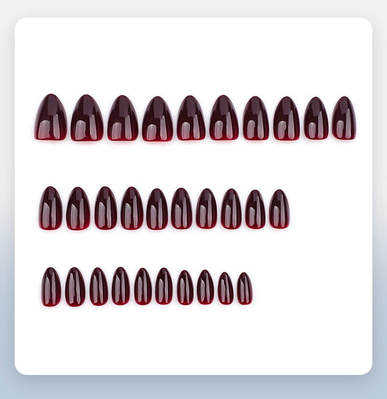 Nails-GD35- Premium Darkest Maroon Nails-n