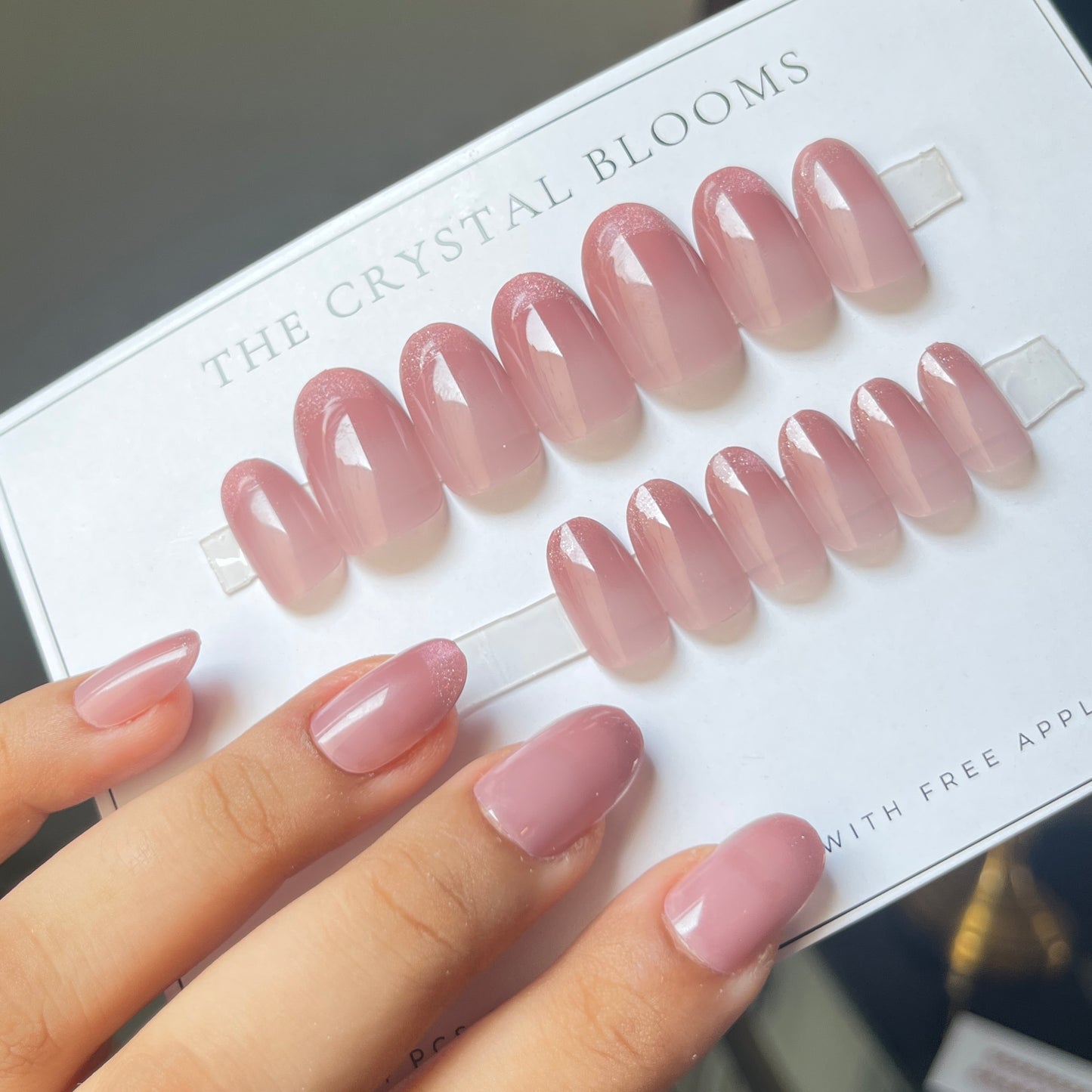 Nails-1524- Almond cateye nails- Free 24 -pc Sticker Sheet  included