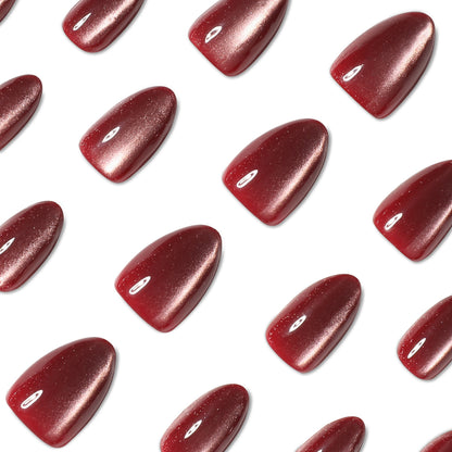 Cat Eye Nails-4504J-Almond nails- Free 24pc Sticker Sheet included