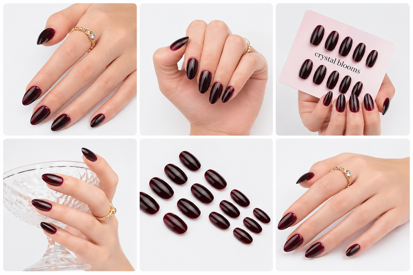 Nails-GD35- Premium Darkest Maroon Nails-n