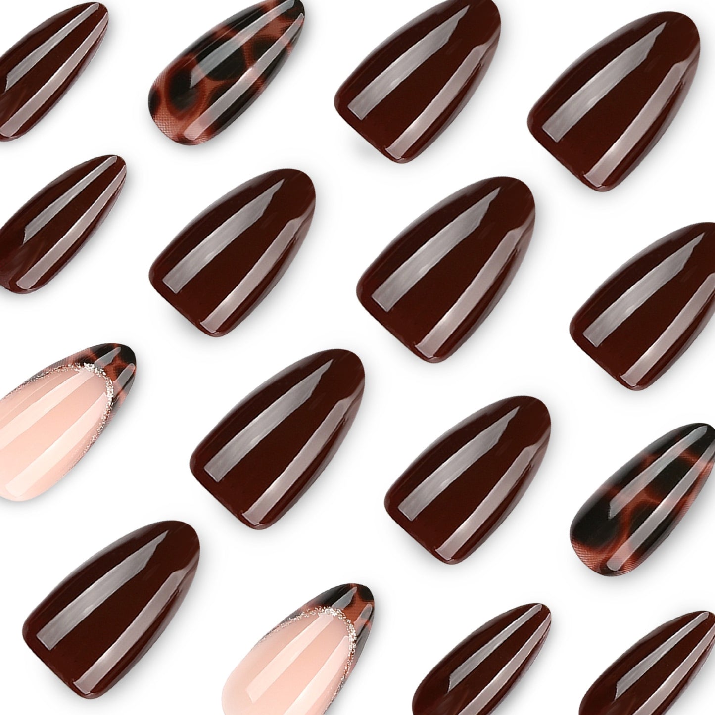Nails-4545J-Almond nails- Free 24pc Sticker Sheet included