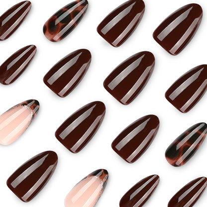 Nails-4545J-Almond nails- Free 24pc Sticker Sheet included