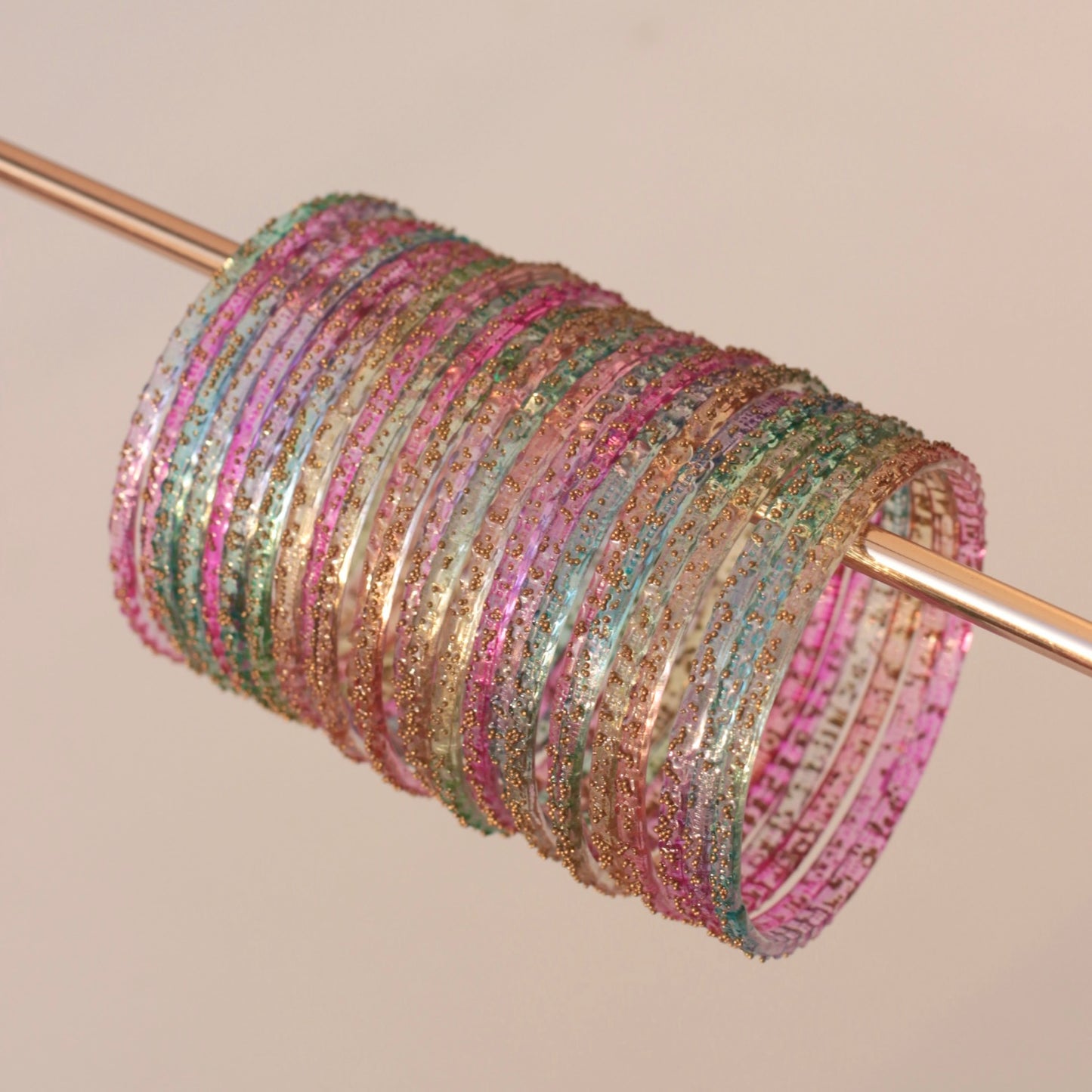 Rains- Viral Handmade Glass Bangles-light Multi#3