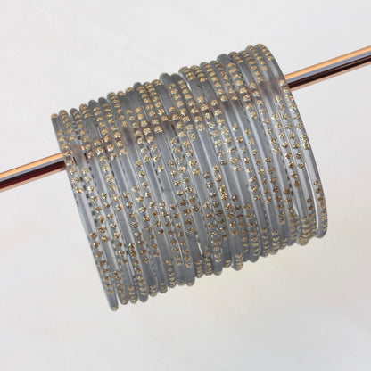 Mahnur- Viral Handmade Glass Bangles-Grey