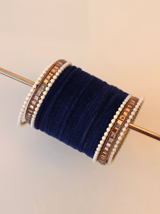 Velvet Empress Bangle Set-8-Navy Blue