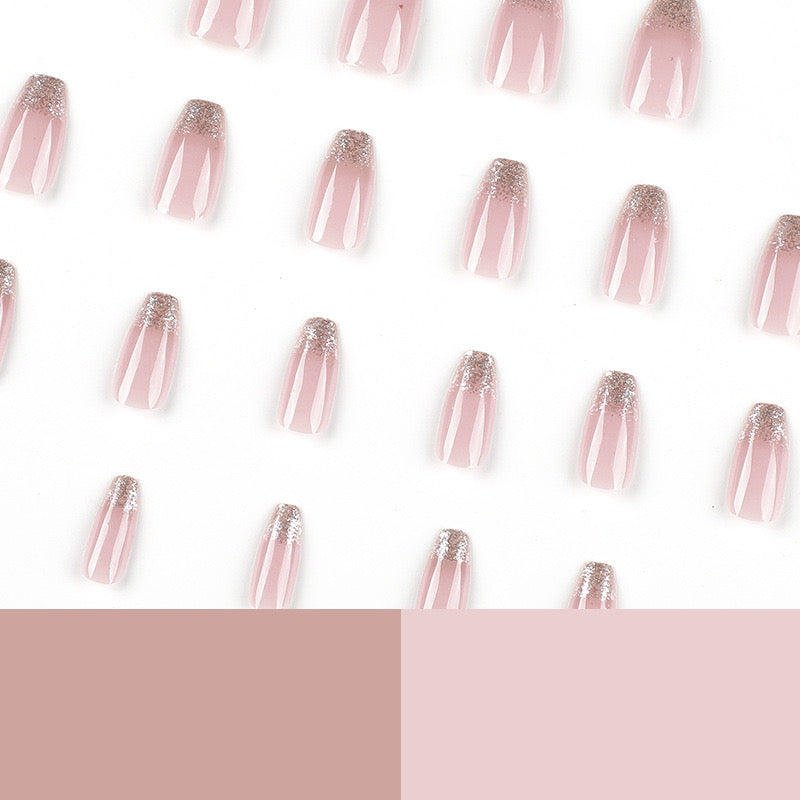 Nails-2328-Medium Length Almond nails- Free 24 pc Sticker Sheet included