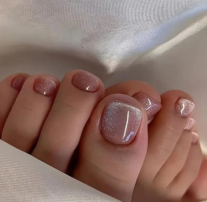 Cat-eye Pink Toe Nails- 89-Free 4-pc Nail-kit included