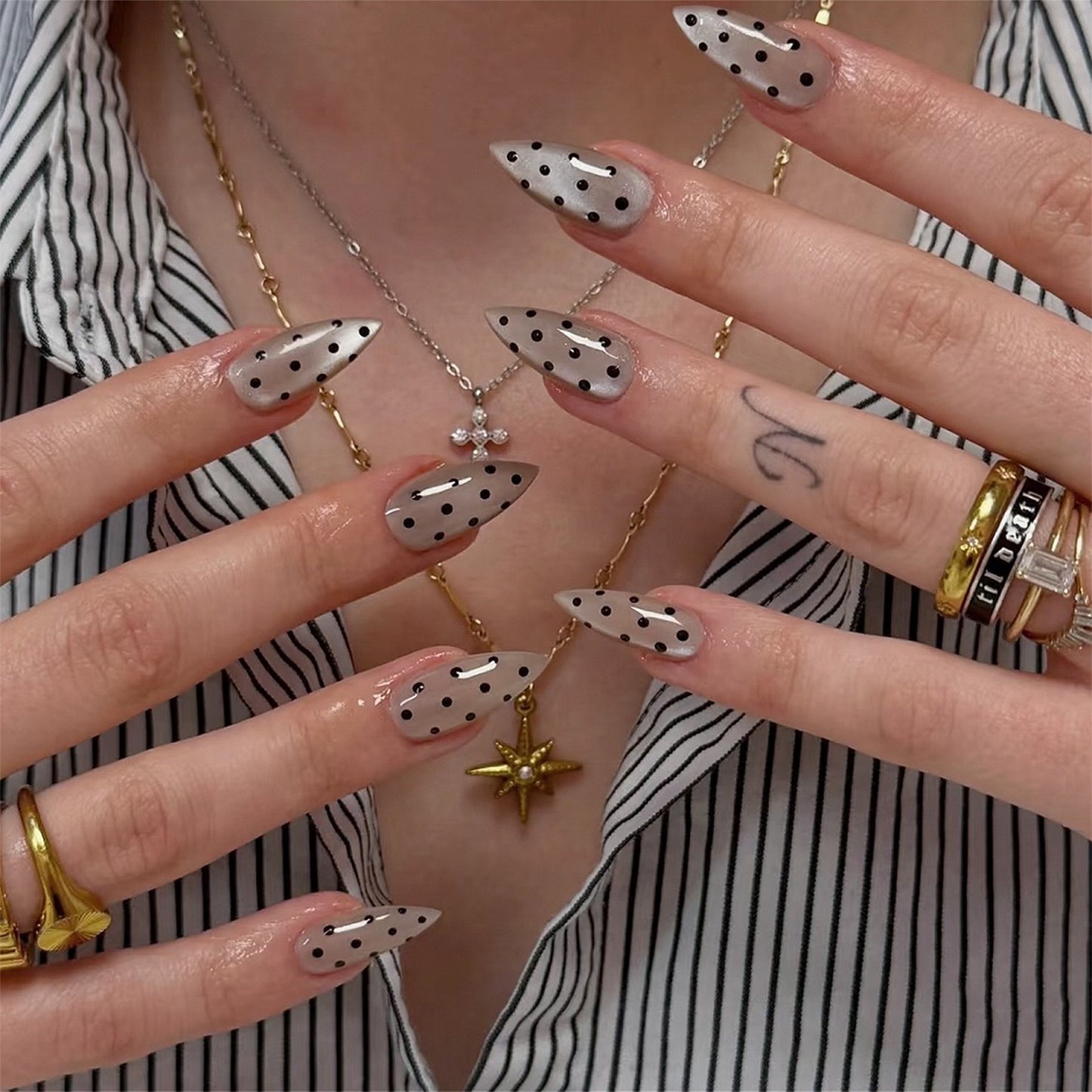 Nails-4399-Almond nails- Free 24pc Sticker Sheet included