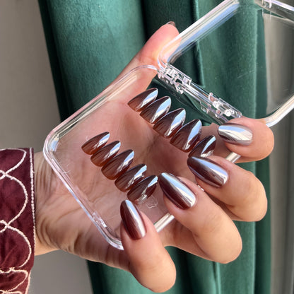 [PREMIUM] Handmade Chrome Nails-804- Free 24 pc Sticker Sheet  included