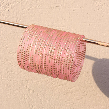 Mahnur- Viral Handmade Glass Bangles-Pink