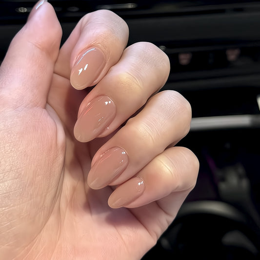 Neutral Nude Oval Nails -851- Free 4 pc nail kit included