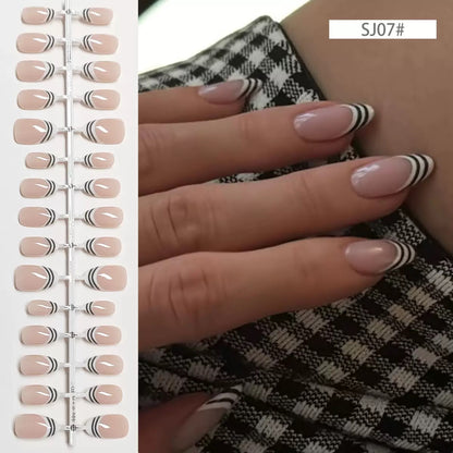 Nails-107- Lined French nails
