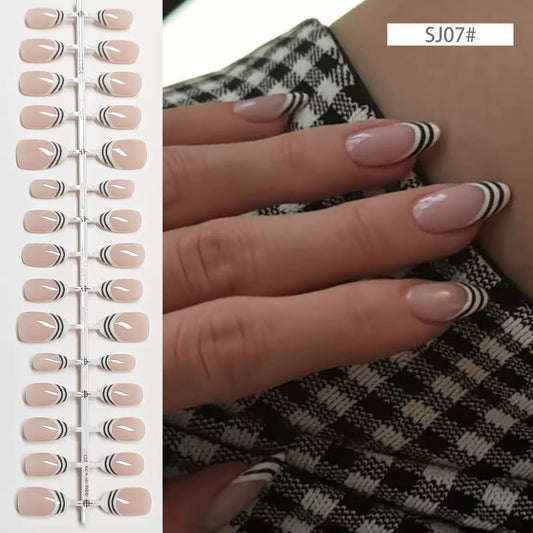 Nails-107- Lined French nails