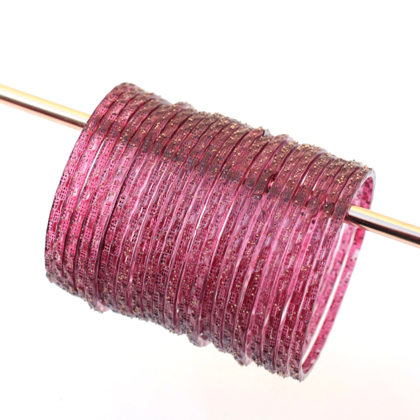 Rains- Viral Handmade Glass Bangles-Burgundy Pink- #37