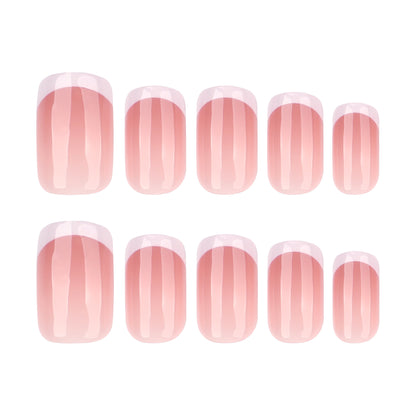 Most Natural Fit French Nails-Mid length Square nails- 0698-Free 4-pc Nail-kit included