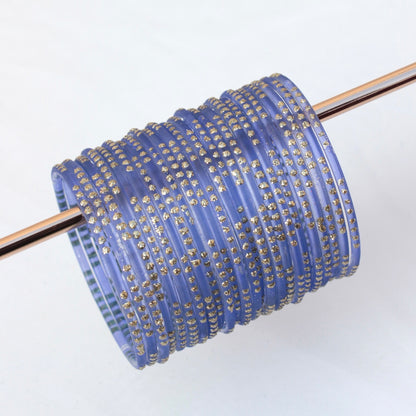 Mahnur- Viral Handmade Glass Bangles-Electric Blue-1