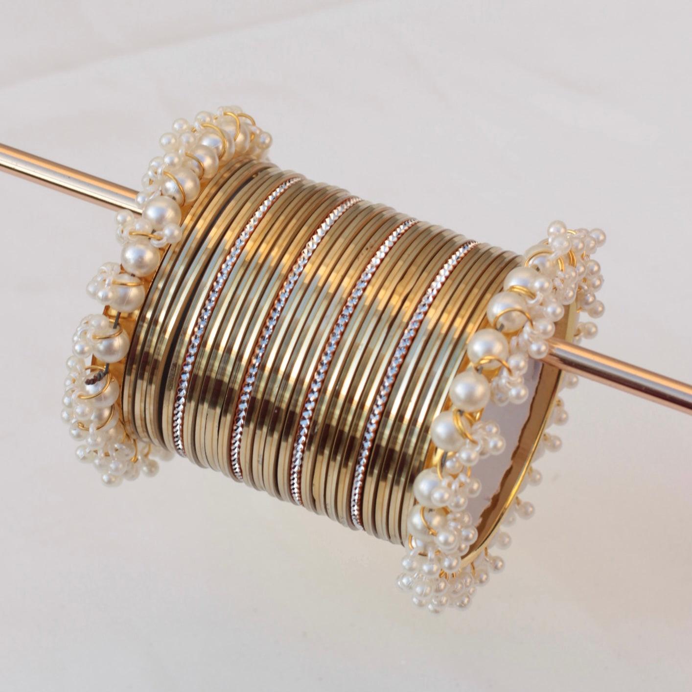 Mila Bangle Set-Golden