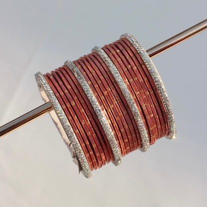 Nira Bangle Set- Rust