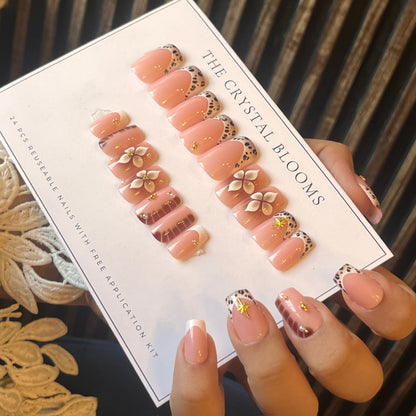 Nails -977-Almond nails- Free 24pc Sticker Sheet included
