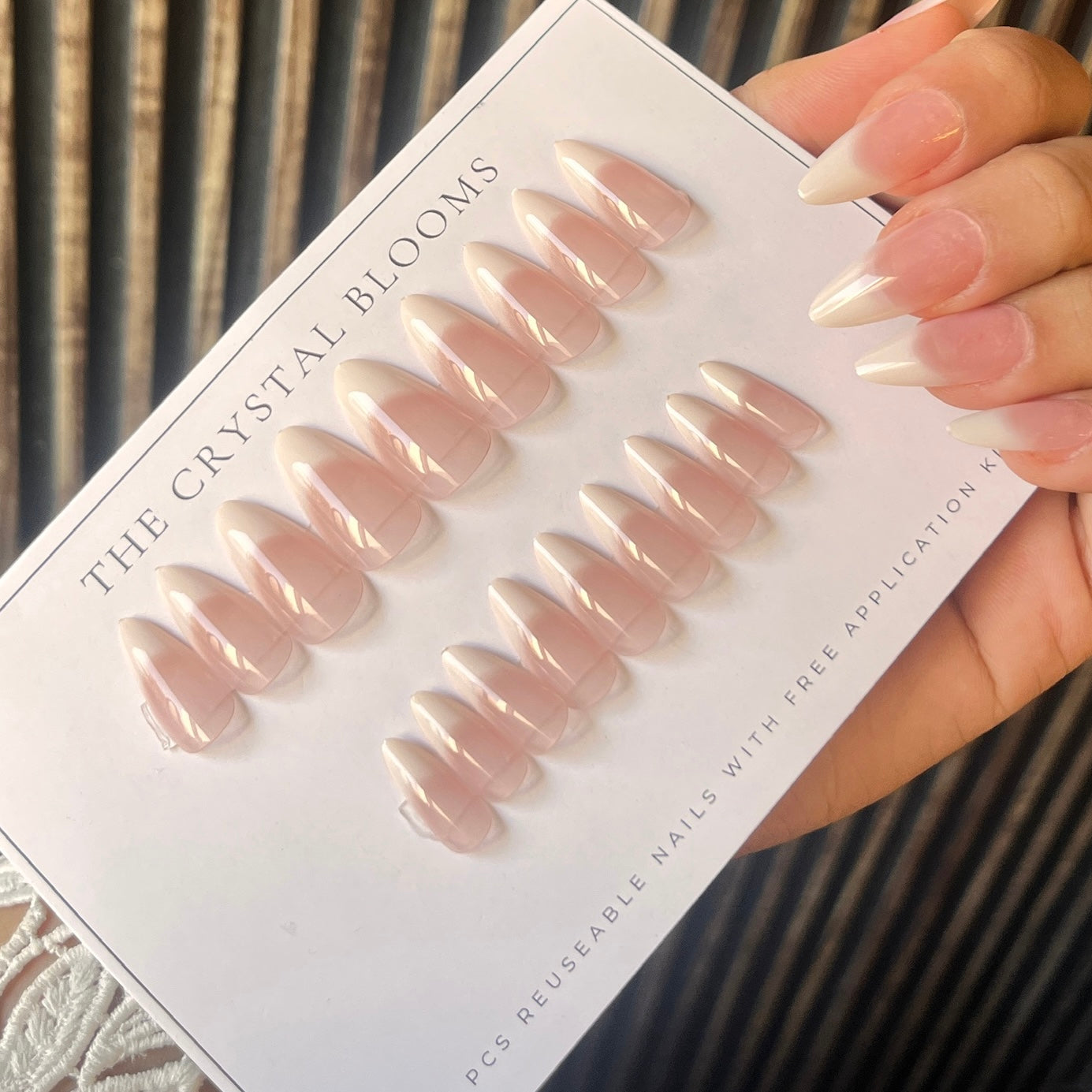 Hyper realistic viral Nails- Transparent shows your own nail beneath  -263-Almond nails- Free 24pc Sticker Sheet included