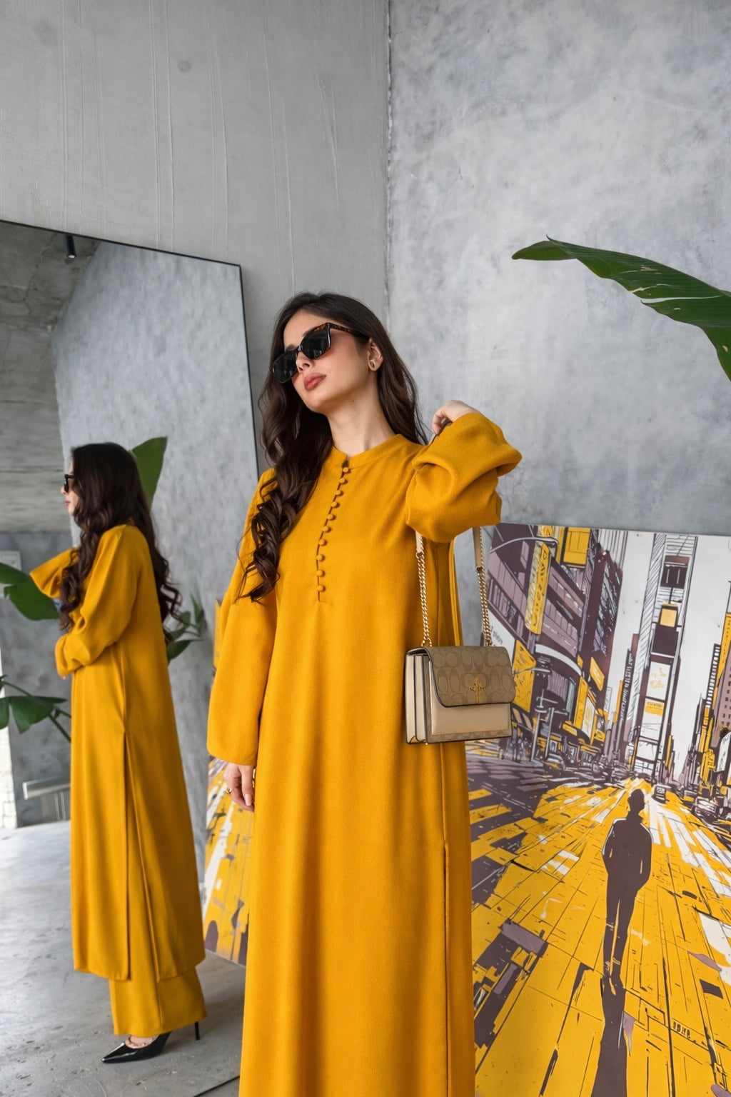 Mustard Gem - 2 pc Stitched