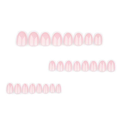 French Almond Nails-Mid length 3443- Free 4-pc Nail-kit included