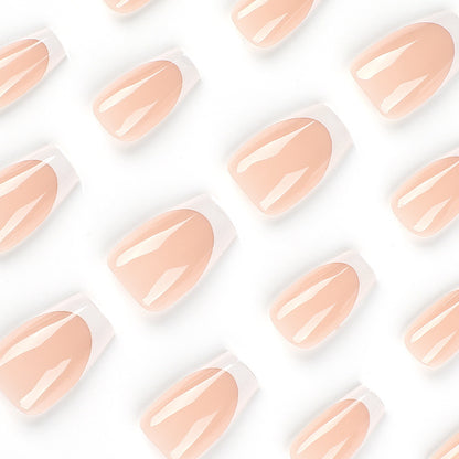 Square French Nails-2419 - Free 4 pc nail kit included