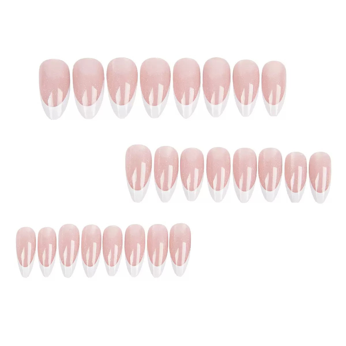 [PREMIUM] Handmade french Cat-eye Reflective Nails-450- Free 24 pc Sticker Sheet  included