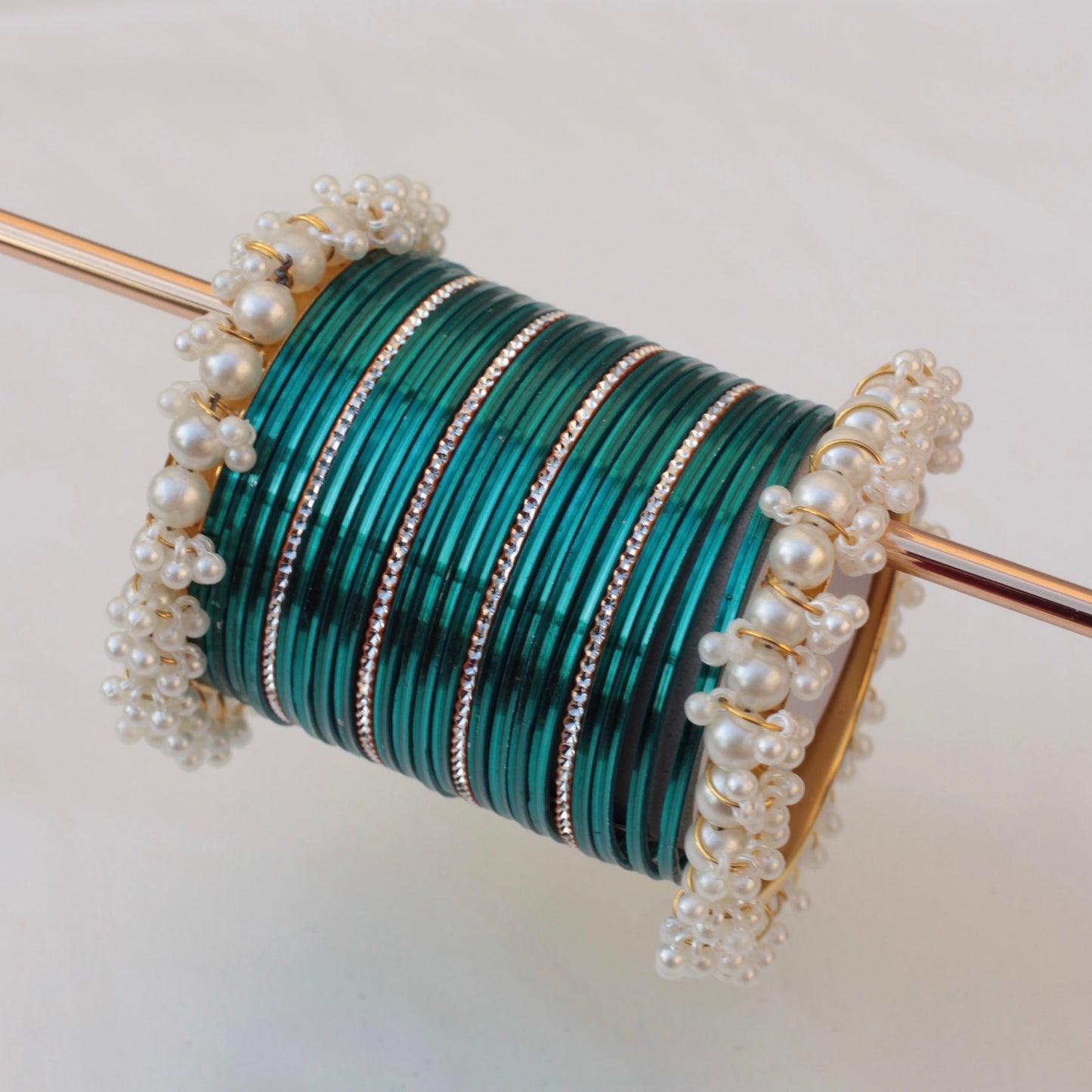 Mila Bangle Set-Teal