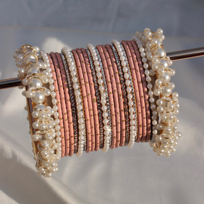 Rian Bangle Set-Peach