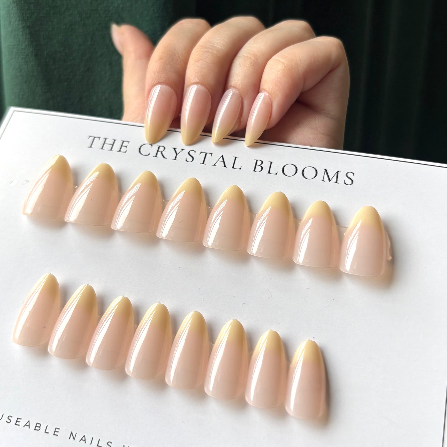 Nails-765-Realistic French L.Yellow nails- Free 24pc Sticker Sheet included