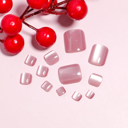 Cat-eye Pink Toe Nails- 89-Free 4-pc Nail-kit included