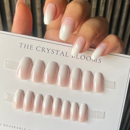 Ombre Square Nails-Mid length Square nails- 3731-Free 24-pc Sticker Sheet included