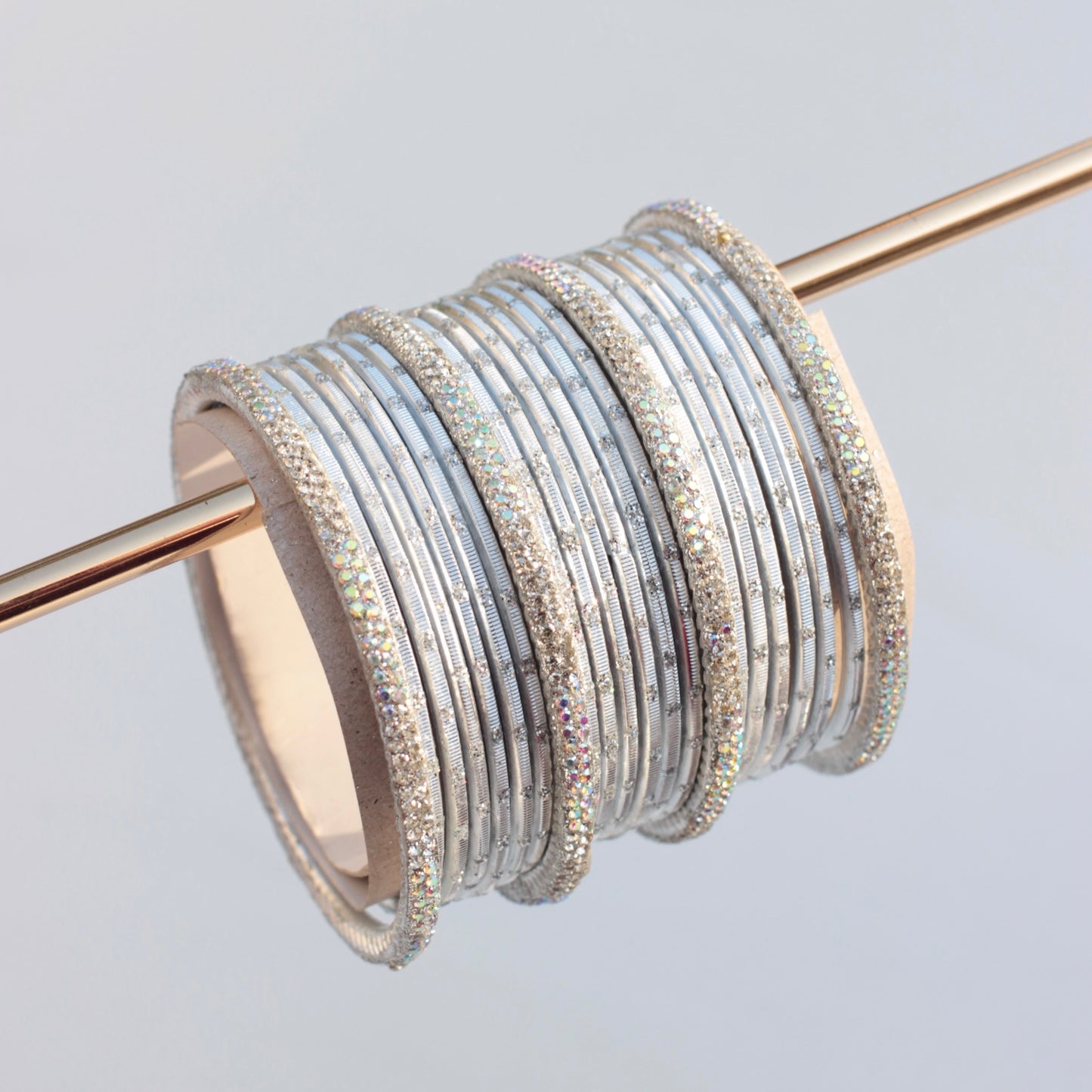 Nira Bangle Set-silver