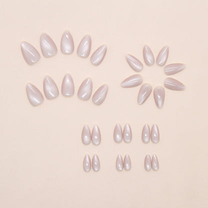 Cat-eye Nails-1897-Medium Length Almond nails- Free 4 pc nail kit included