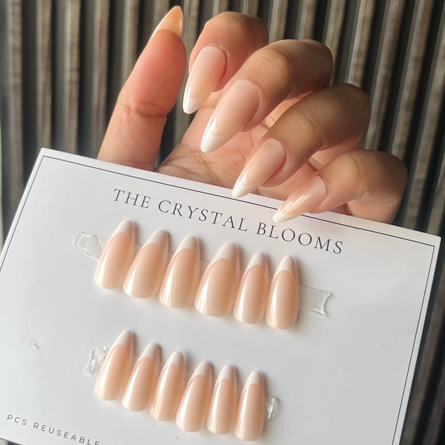 Nails-2064-Medium Length Almond nails- Free 24 pc Sticker Sheet included