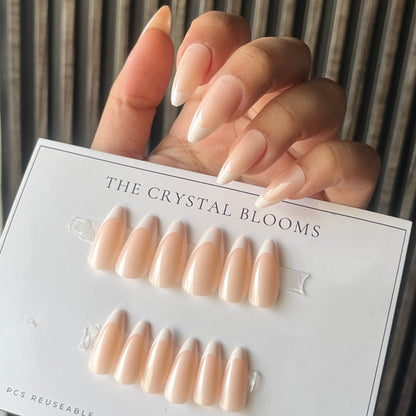 Nails-2064-Medium Length Almond nails- Free 24 pc Sticker Sheet included