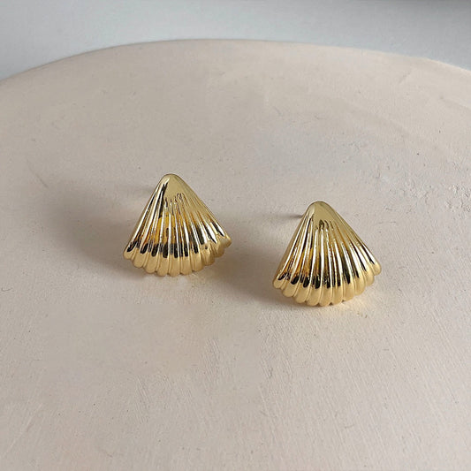 JEarrings statement gold plated studs (14K gold)-660