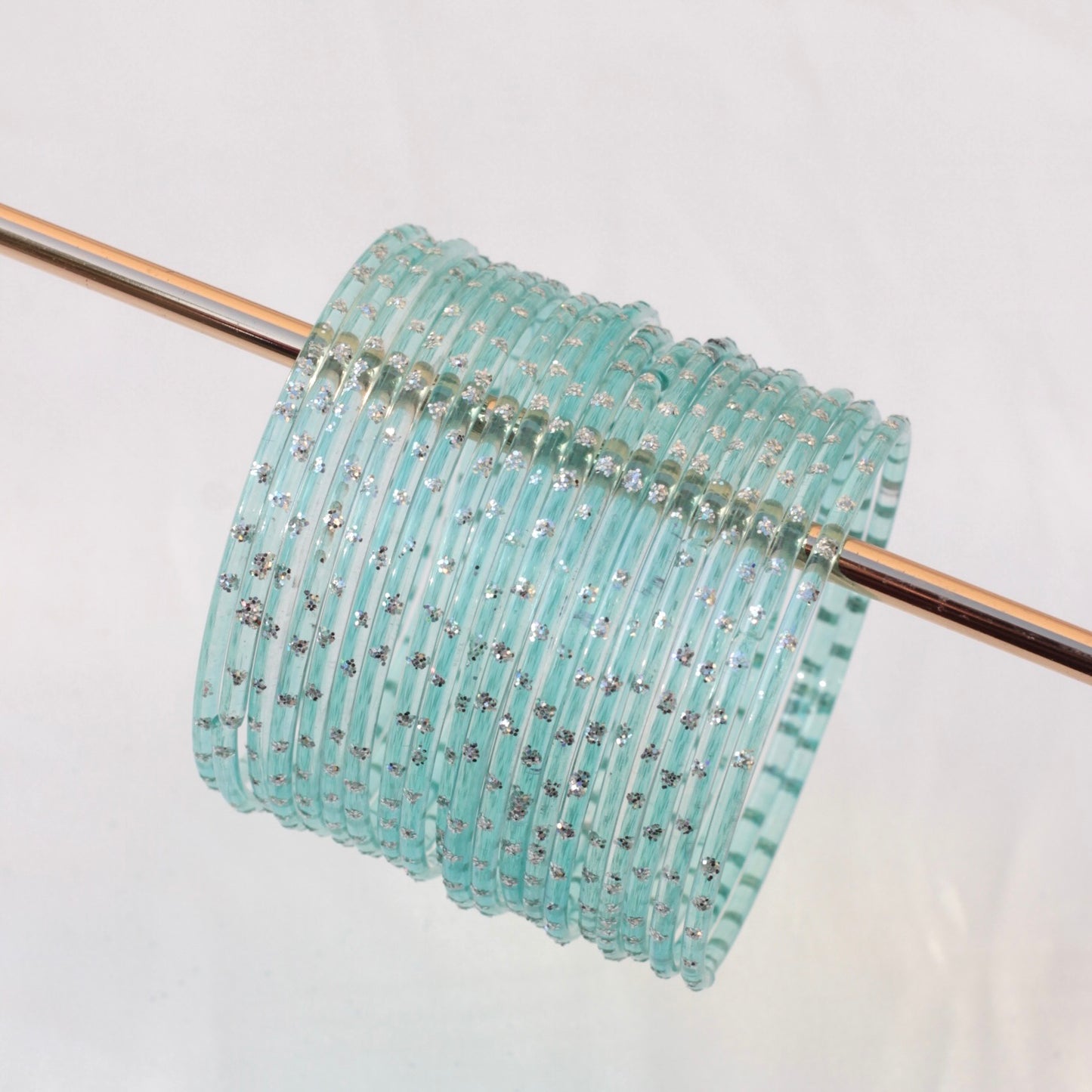 Aiyna- Viral Handmade Glass Bangles-Light Blue-5