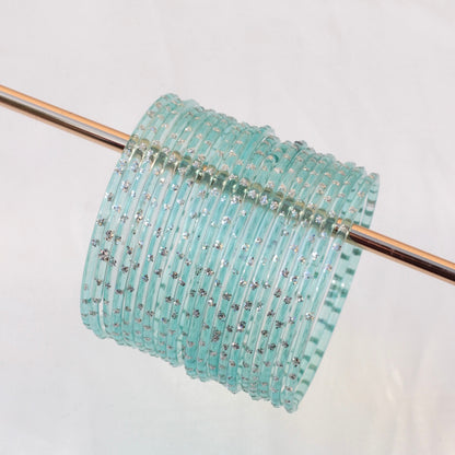 Aiyna- Viral Handmade Glass Bangles-Light Blue-5