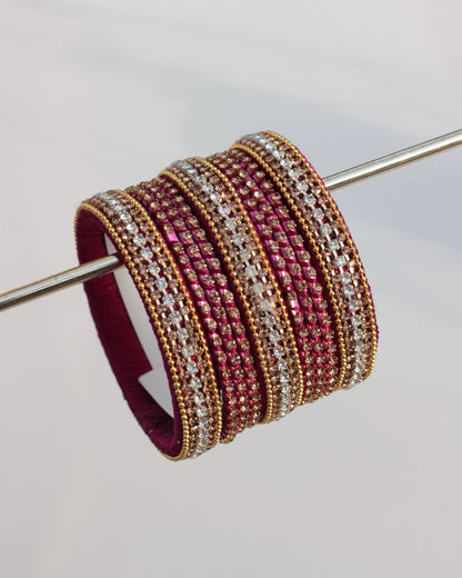 Twilight Motia Bangle Set-Dark Pink